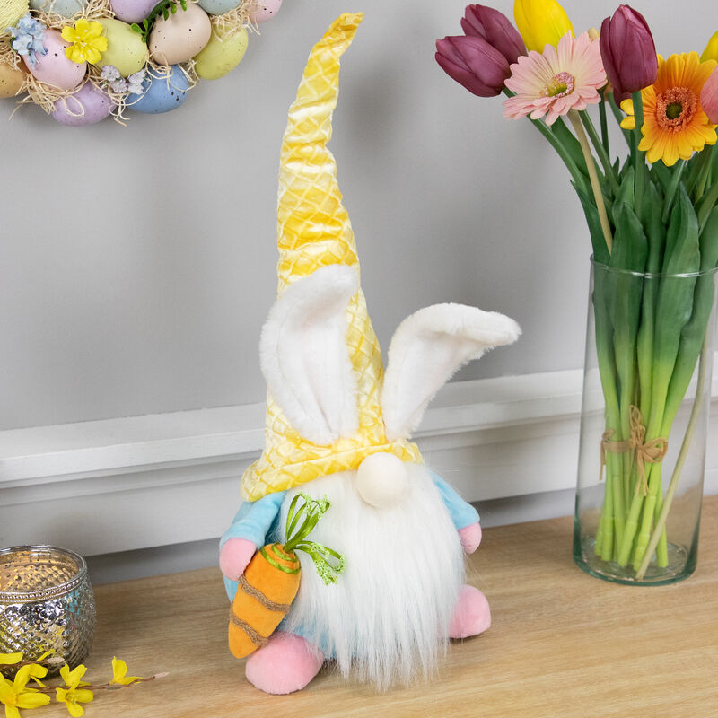 Gnome with Bunny Ears Easter Figure - 18.5" - Yellow and Blue