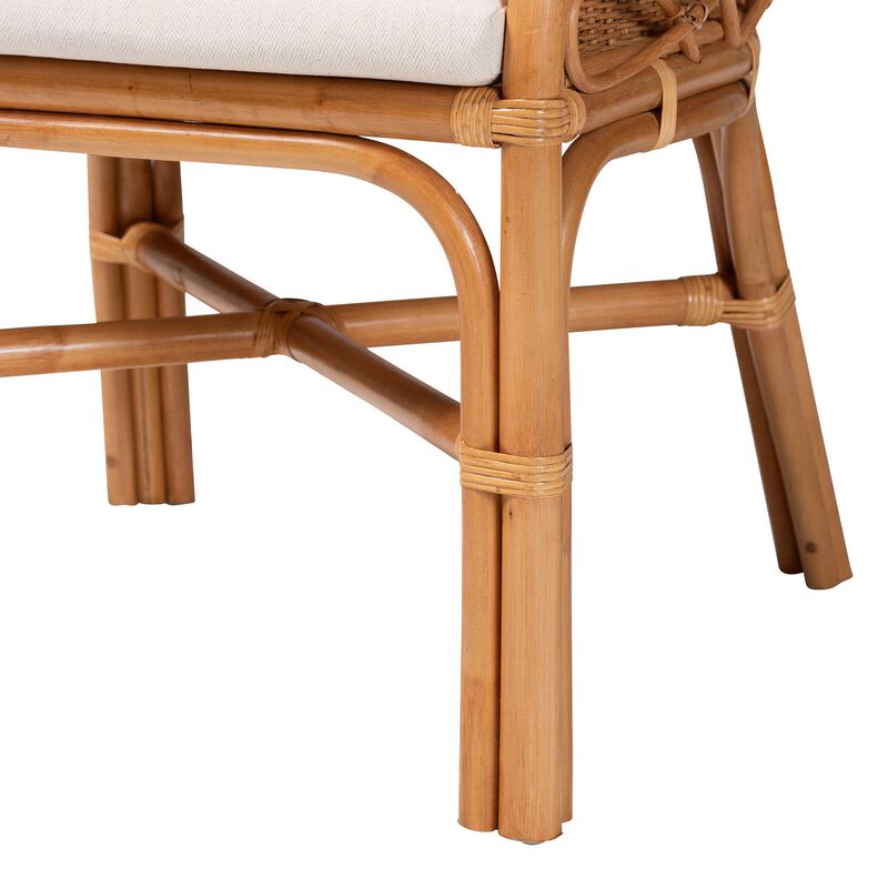 bali & pari Carolyn Bohemian Light Honey Rattan Dining Chair