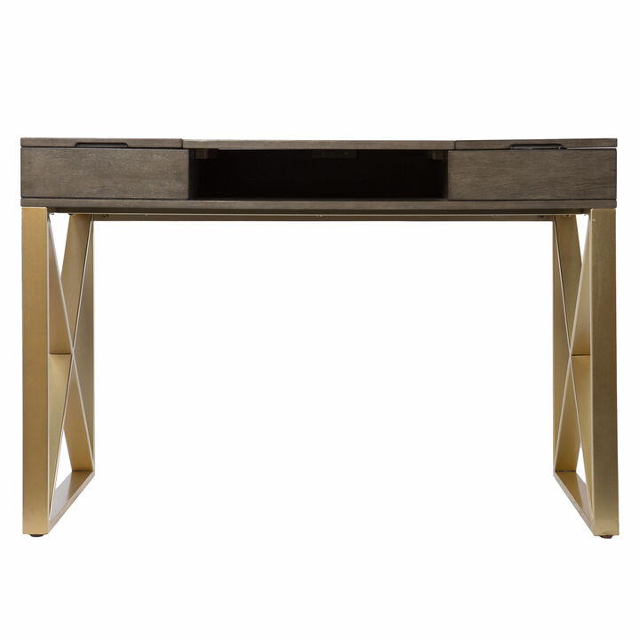 Modern Writing Desk Featuring Two Storage Drawers for Organized Workspace