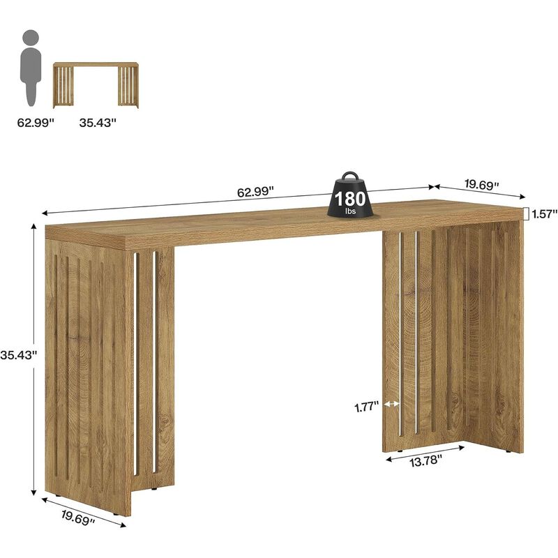 Tribesigns Contemporary Wood Bar Table image number 4