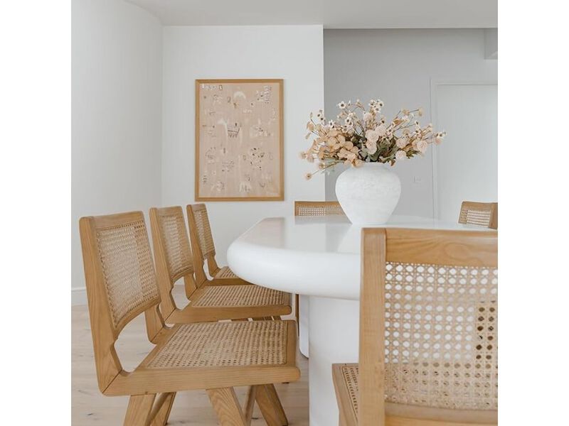 11" White Round Ceramic Vase &ndash; Rustic Textured Farmhouse Centerpiece image number 2