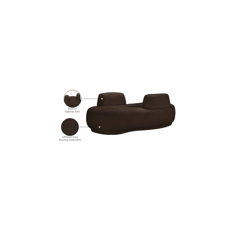 Meridian Furniture Argyle Brown Teddy Fabric Chaise/Loveseat
