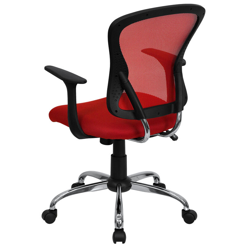 Alfred Mid-Back Dark Gray Mesh Swivel Task Office Chair with Chrome Base and Arms image number 6