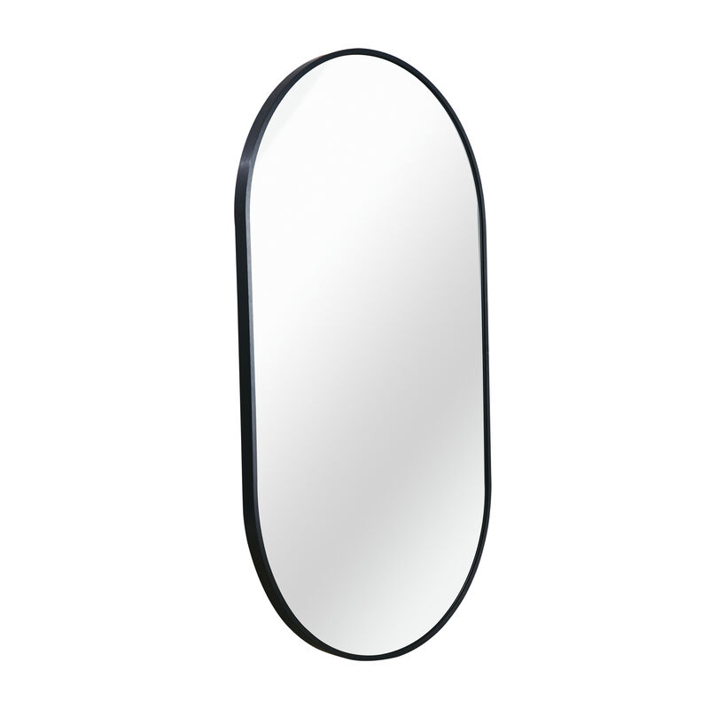 Elegant oval mirror with sleek frame &ndash; perfect for living room or entryway decor image number 4
