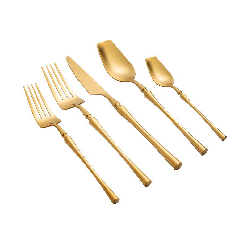 Soline Cream and Stainless Steel Flatware - Set of 20 Pieces