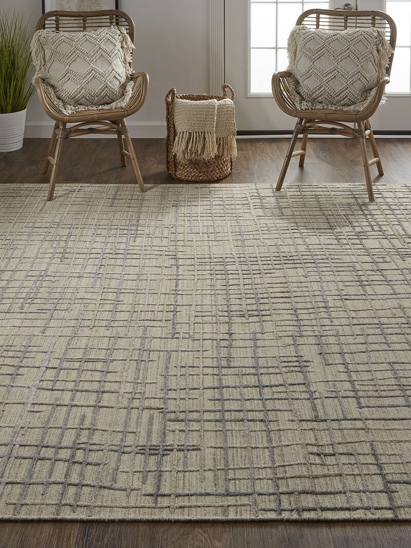 Kirkwood T8001 Beige/Silver 2' x 3' Rug By Thom Filcia
