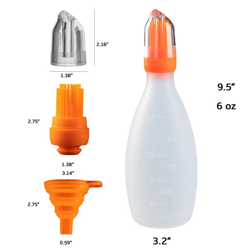 Silicone Pastry Brush, All-in-One Slicone Basting Brush with Sauce Bottle, Heat Resistant BBQ Accessories