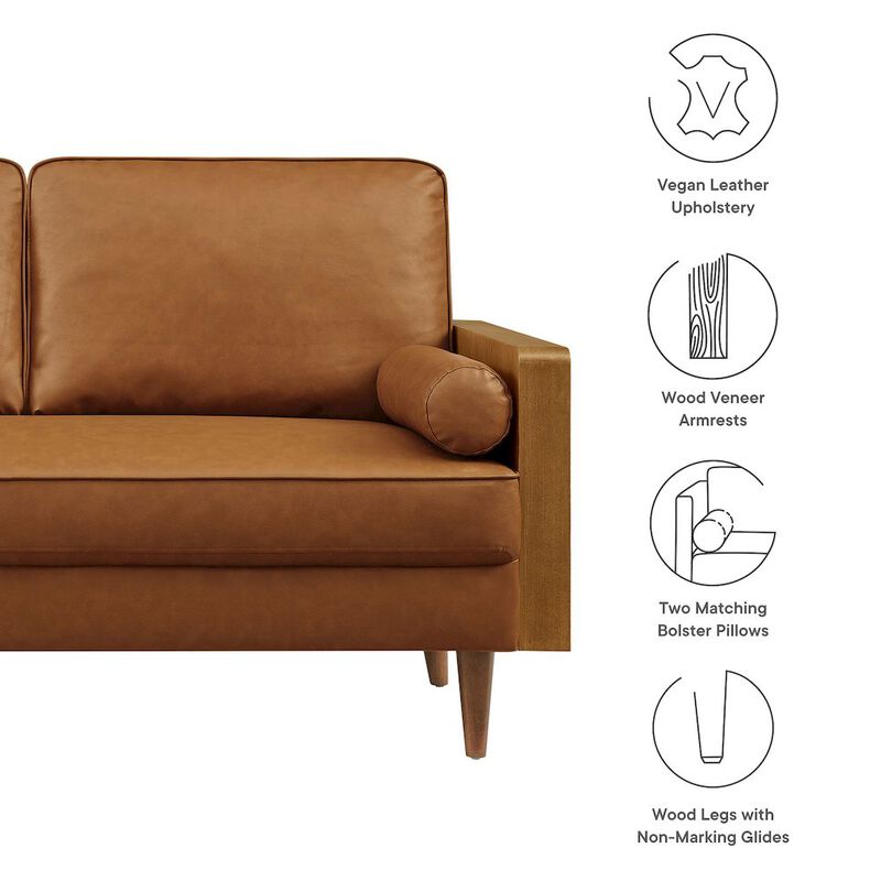 Kellan Vegan Leather Loveseat image number 2