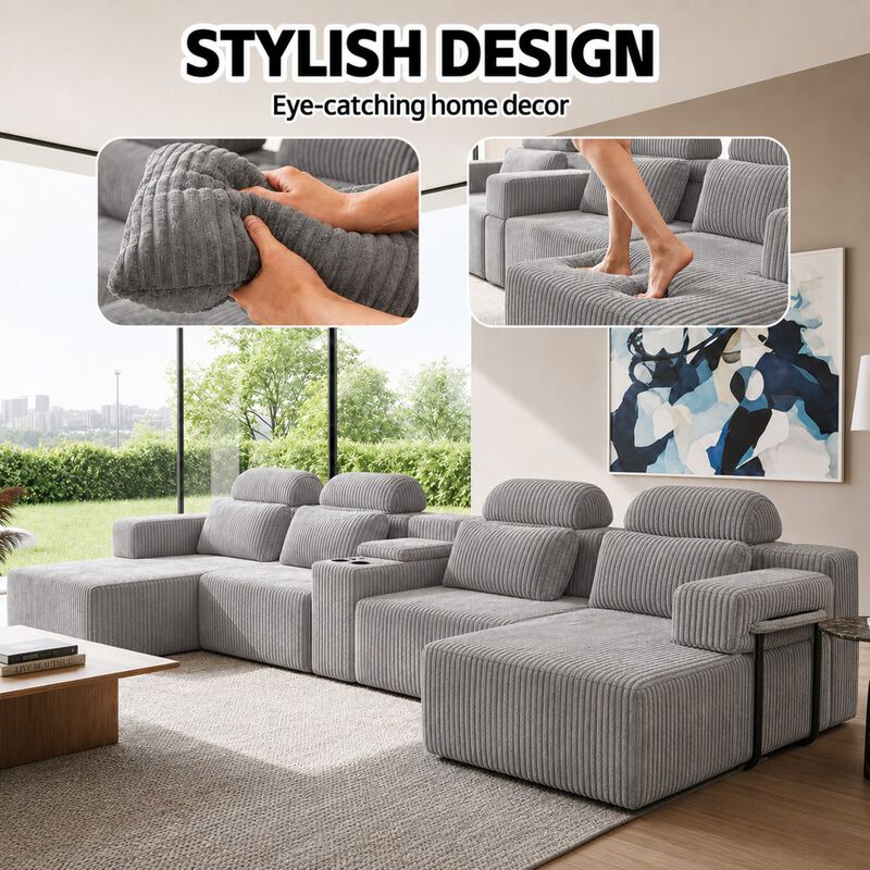 Kupkex U-Shaped Sectional Sofa image number 3