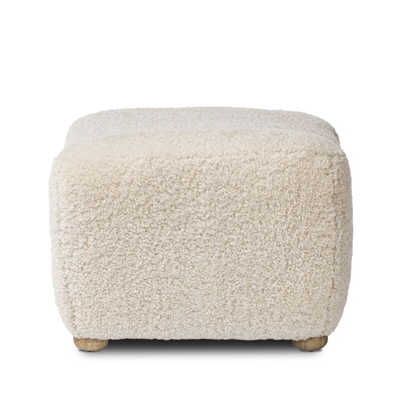 Oslo Beige Shearling Ottoman
