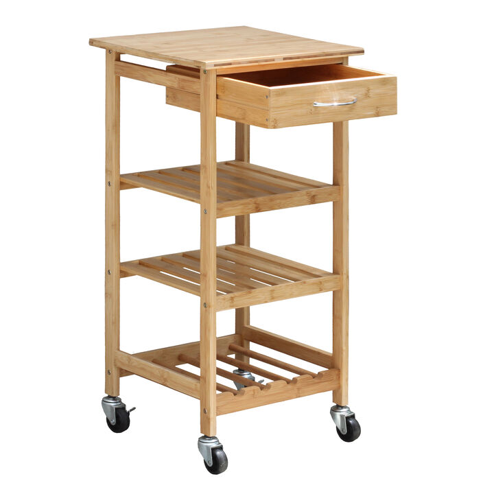 Oceanstar Bamboo Kitchen Trolley