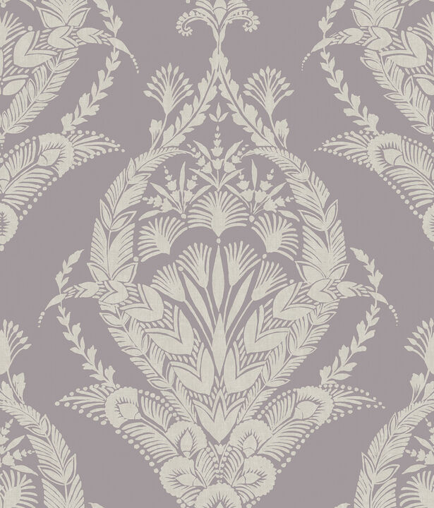 Arlie Lavender Botanical Damask Wallpaper