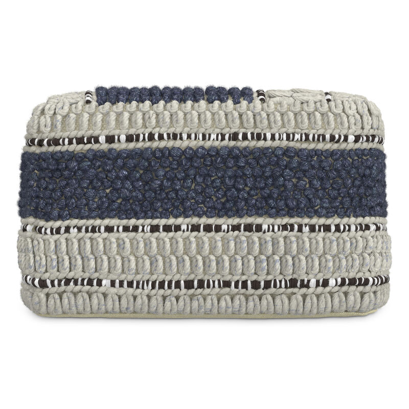 Simpli Home Grady 24W Square Stripe Woven Pouf image number 2
