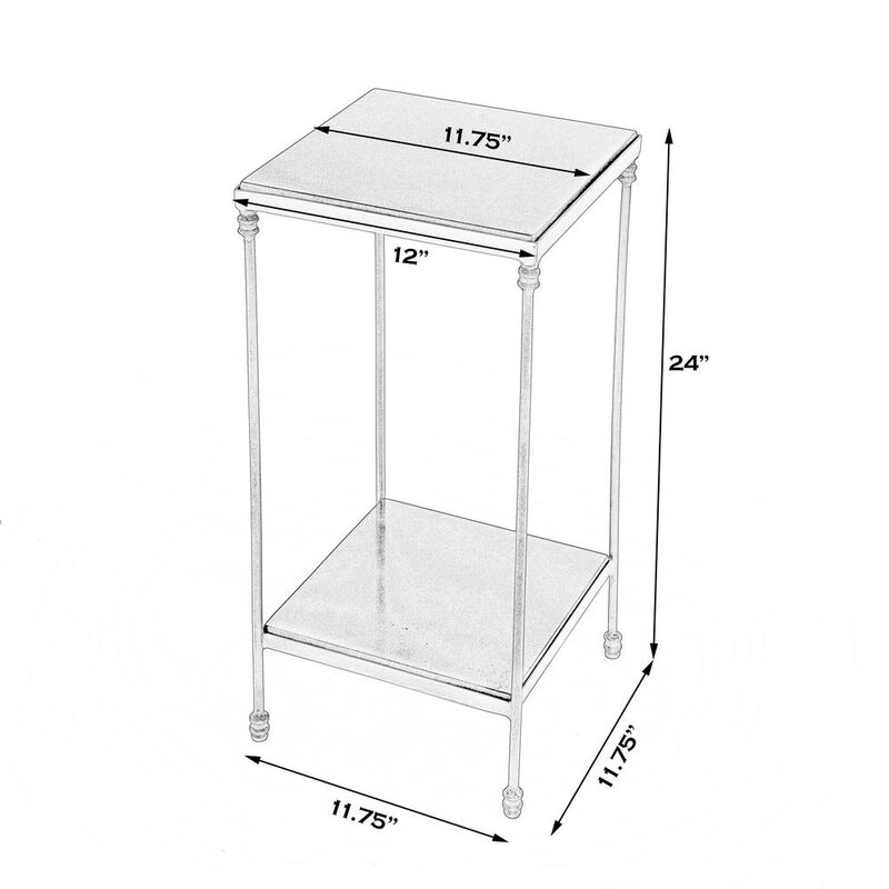 Butler Specialty Imogen Iron and Granite Side Table, Black