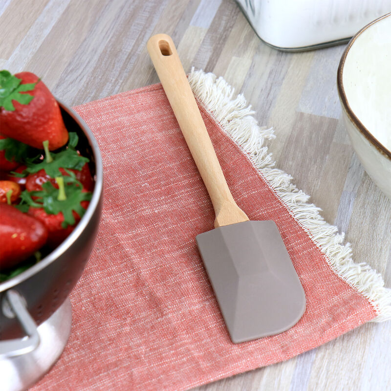 Martha Stewart Beech Wood Silicone Spatula in Gray
