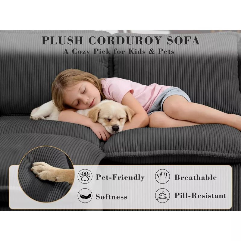 137" U-Shape Modular Sectional Sofa, Boneless Cloud Design, 6-Seater image number 7