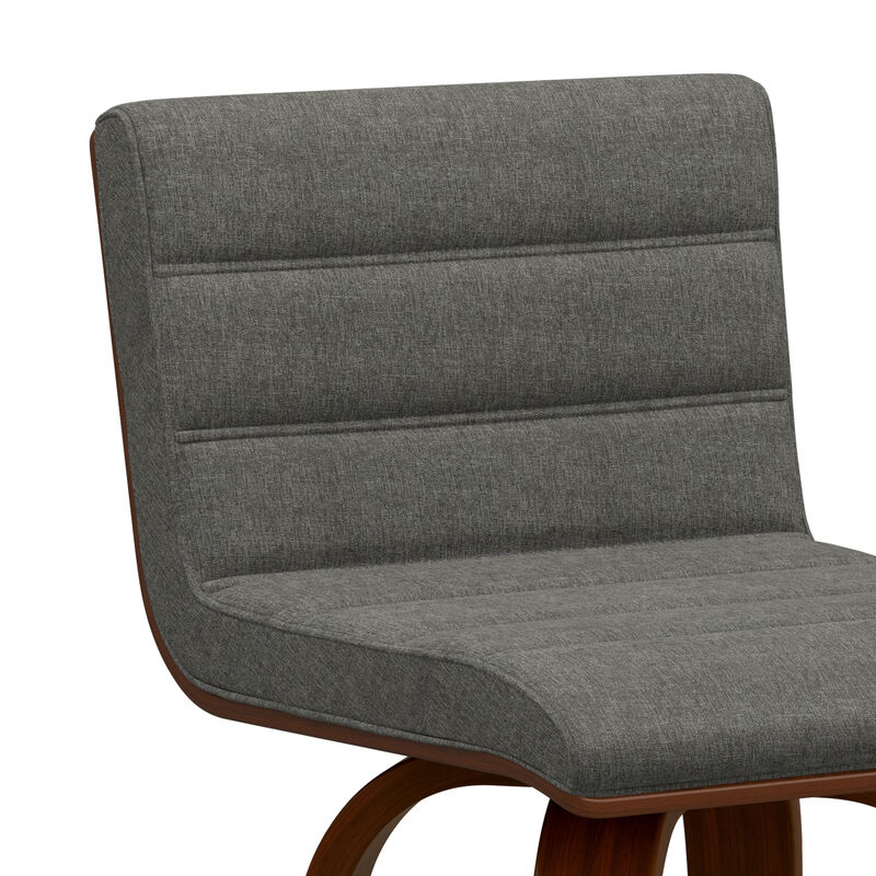 Roland Mid-Century Modern 24 inch Swivel Counter Height Stool in Grey Linen Look Fabric image number 4
