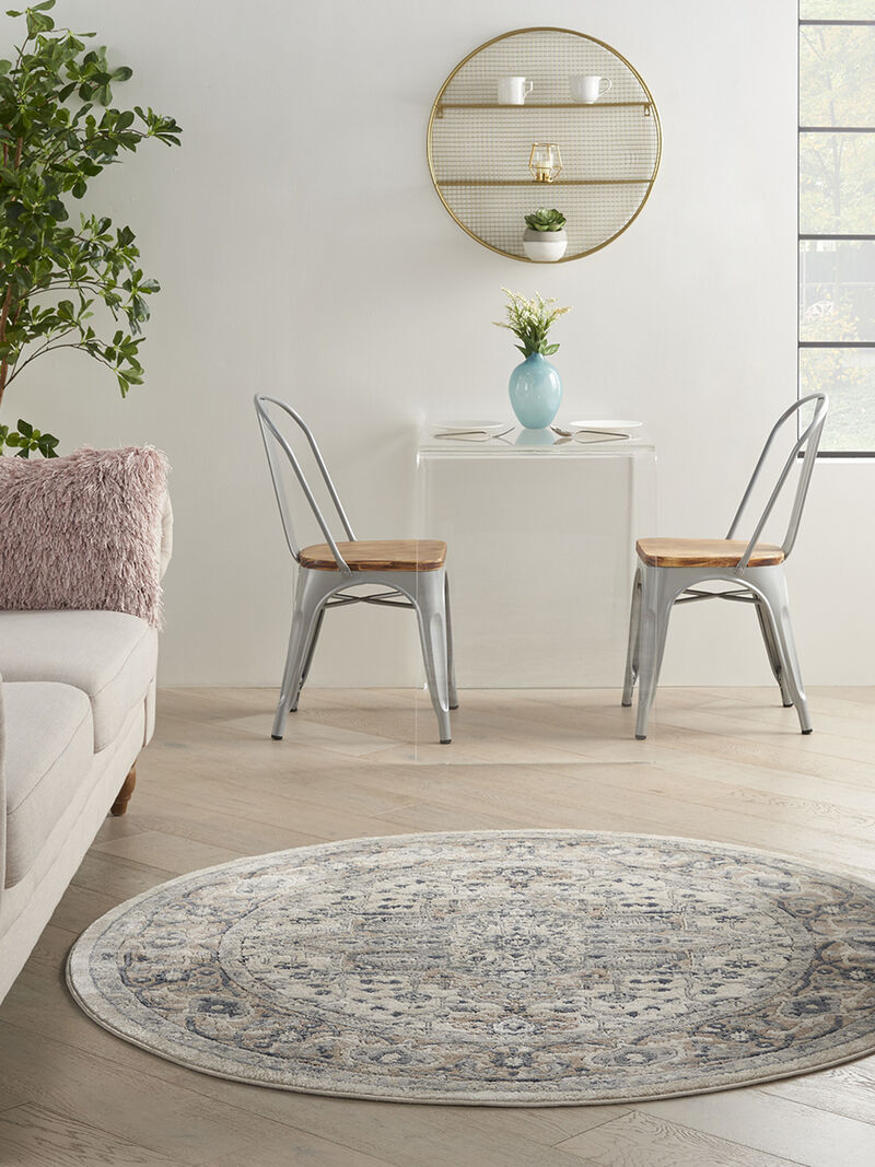 Quarry QUA05 Ivory/Gray 4' x Round Rug image number 9