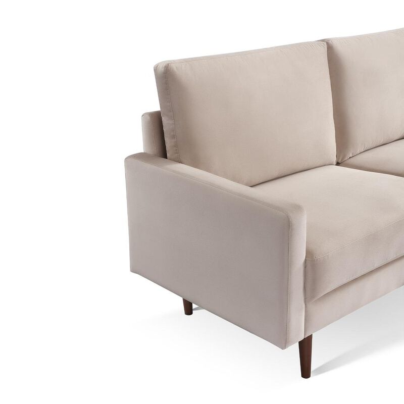 OS Home and Office Furniture 69 Inch Wide Upholstered Two Cushion Sofa with Square Arms