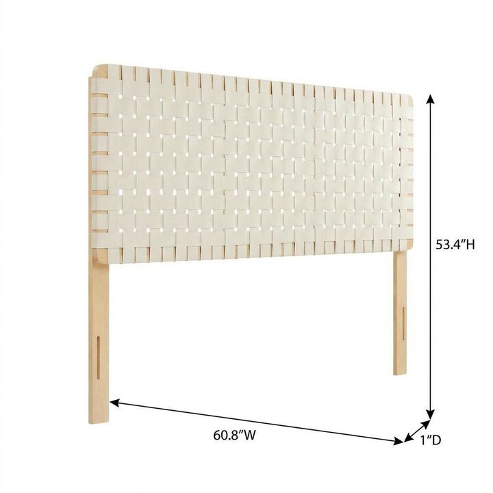 Vegan Leather Queen Headboard with DurableTexture for Bedroom