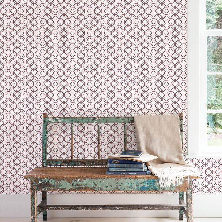 Secret Garden Trellis Positive Red Wallpaper G78527