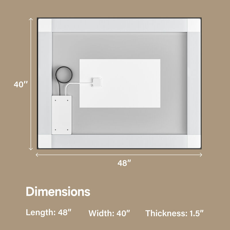 Mirror with Dual LED Light Strips &ndash; Eco-Friendly Front and Back Lighting for Home or Bathroom
