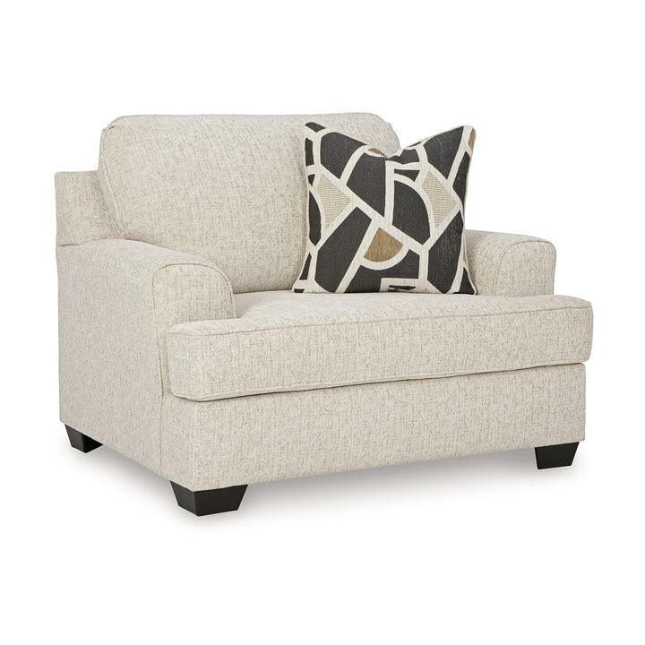 Burgess Accent Chair, Quartz Beige Polyester, 1 Throw Pillow, Black