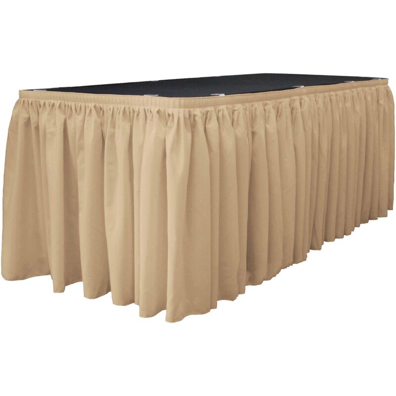 Event Table Skirt Polyester Poplin 21ft Length 29in Height with 15 Clips image number 0