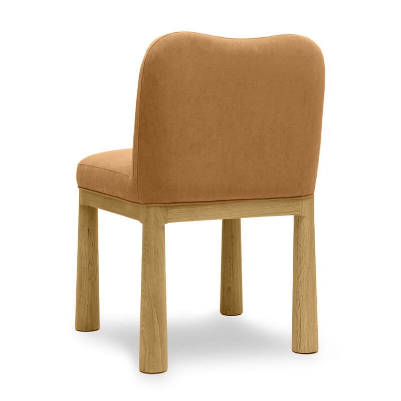 Tiara Cream Velvet Oak Dining Chair