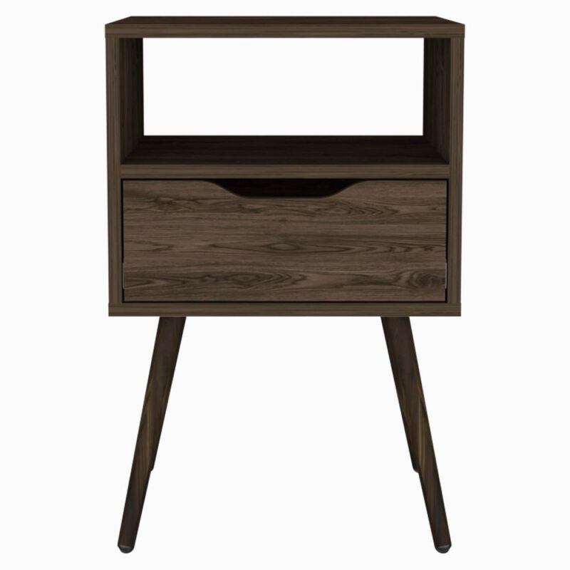 Streamdale Otom Nightstand, Dark Walnut