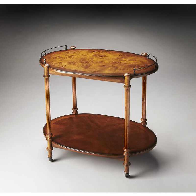 Butler Specialty Kathleen 2 Tier Bar Cart, Medium Brown image number 1