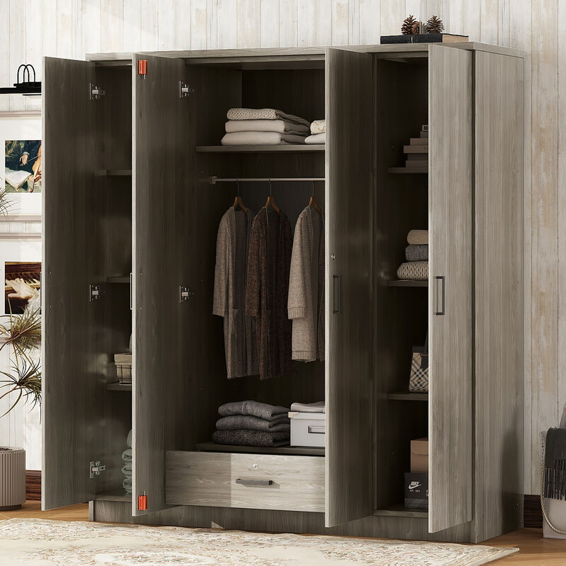 Merax 4-Door Wardrobe with 1 Drawer