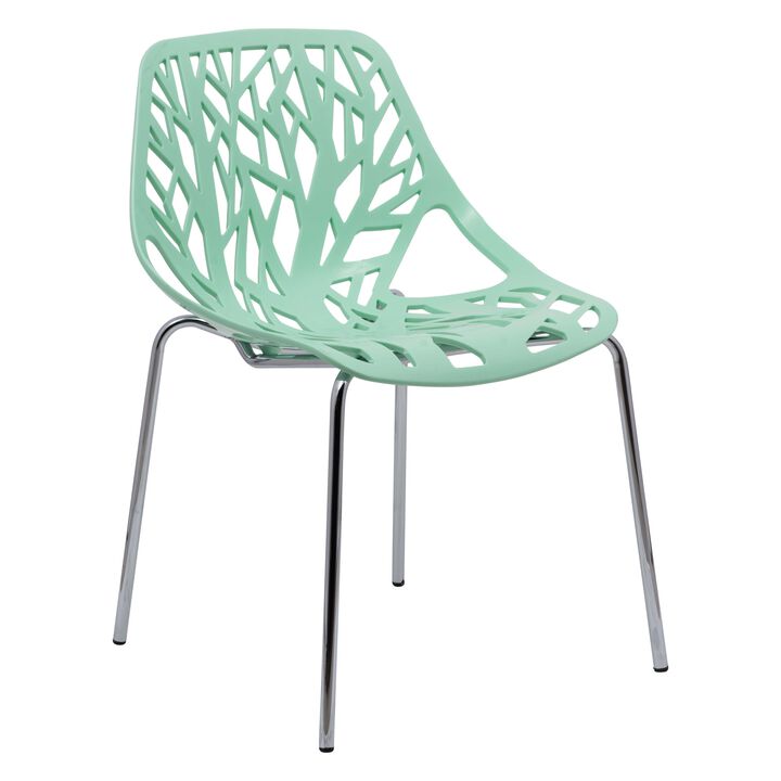 LeisureMod Modern Asbury Dining Chair w/ Chromed Legs