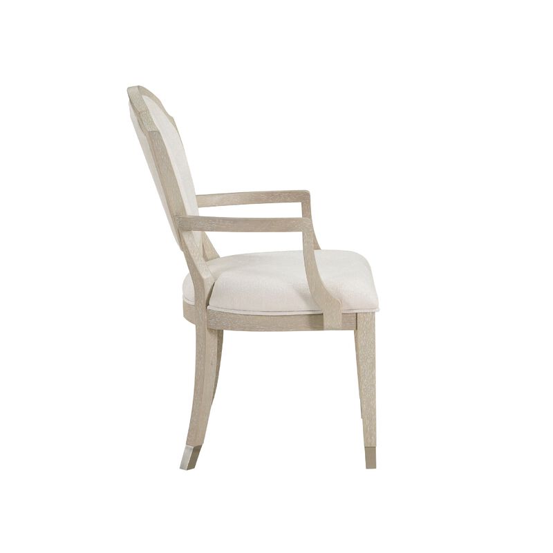 Olto Set of 2 Dining Armchairs, Ivory Chenille, Light Oak Brown Wood, Dipped Legs image number 4