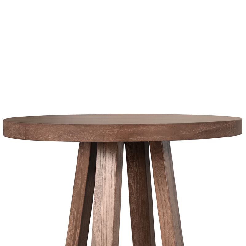 Mika Dining Pub Table, 30 Inch Round Top with Cross Base, Wheat Brown image number 5