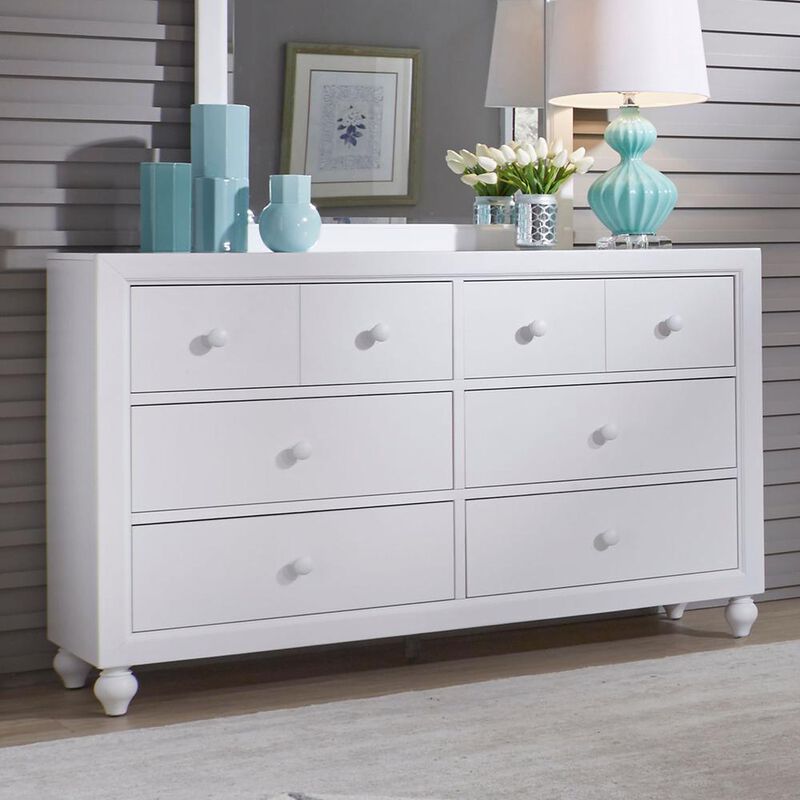 Liberty Furniture Cottage View 6 Drawer Dresser in White image number 1