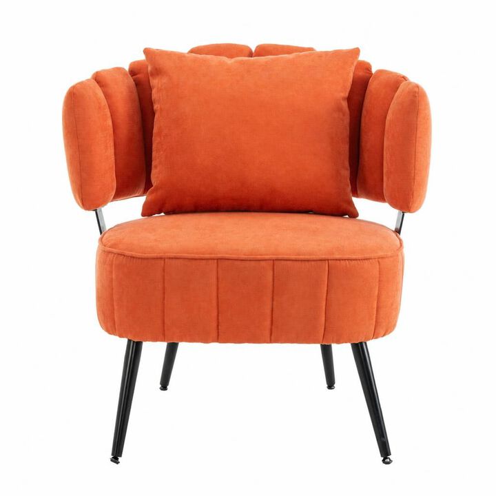 GOODSILO Compact tub accent armchair with pocket coil support, soft chenille upholstery, ideal for small spaces and reading nooks