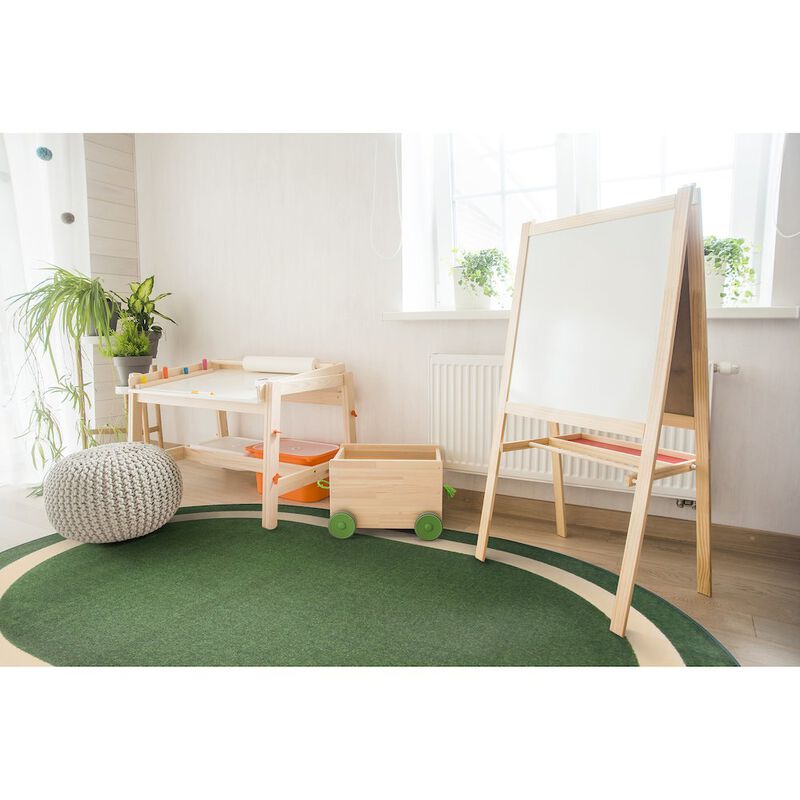 Joy Carpets Kid Essentials Portrait 10'9 x 13'2 Oval Area Rug in Color Heather