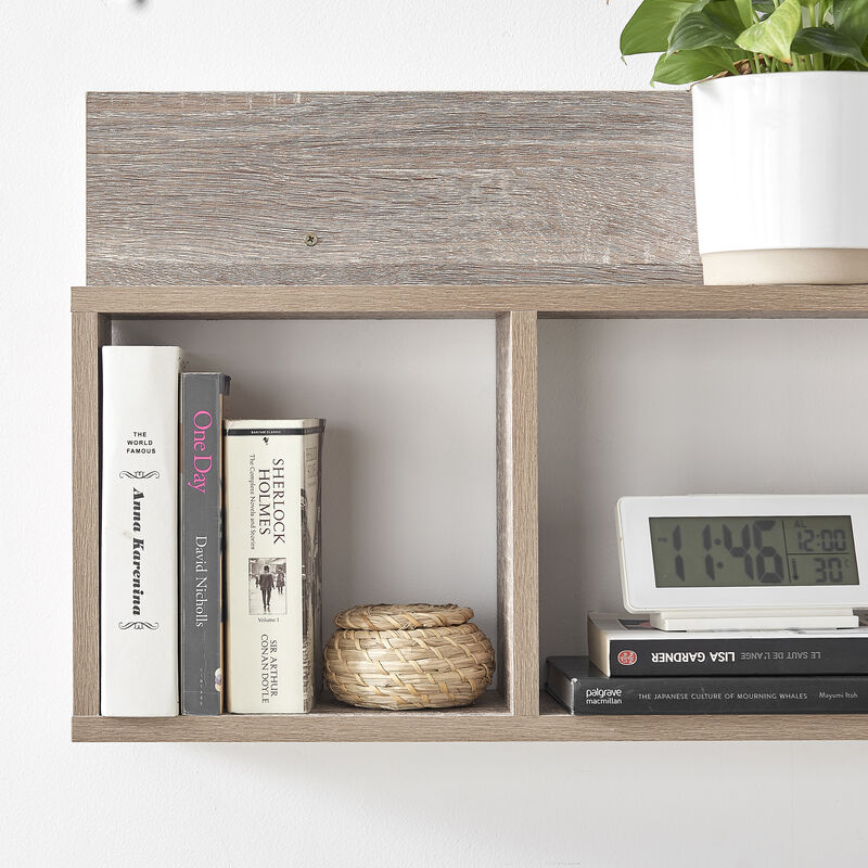 Triple Cubed Floating Shelf with Ledge