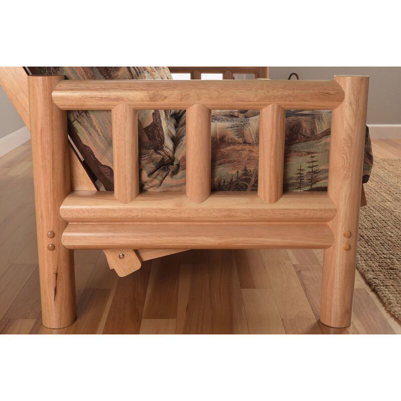 Lodge Frame-Natural Finish-Oregon Trail Saddle Mattress-Storage Drawers image number 3
