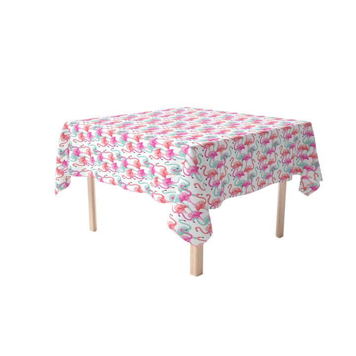 Fabric Textile Products, Inc. Square Tablecloth, 100% Cotton, Flamingo Beach