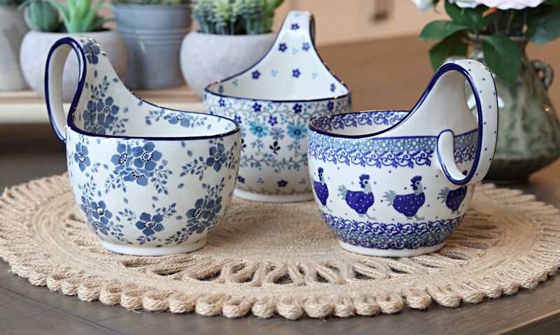 Blue Rose Polish Pottery Dandelion Soup Mug