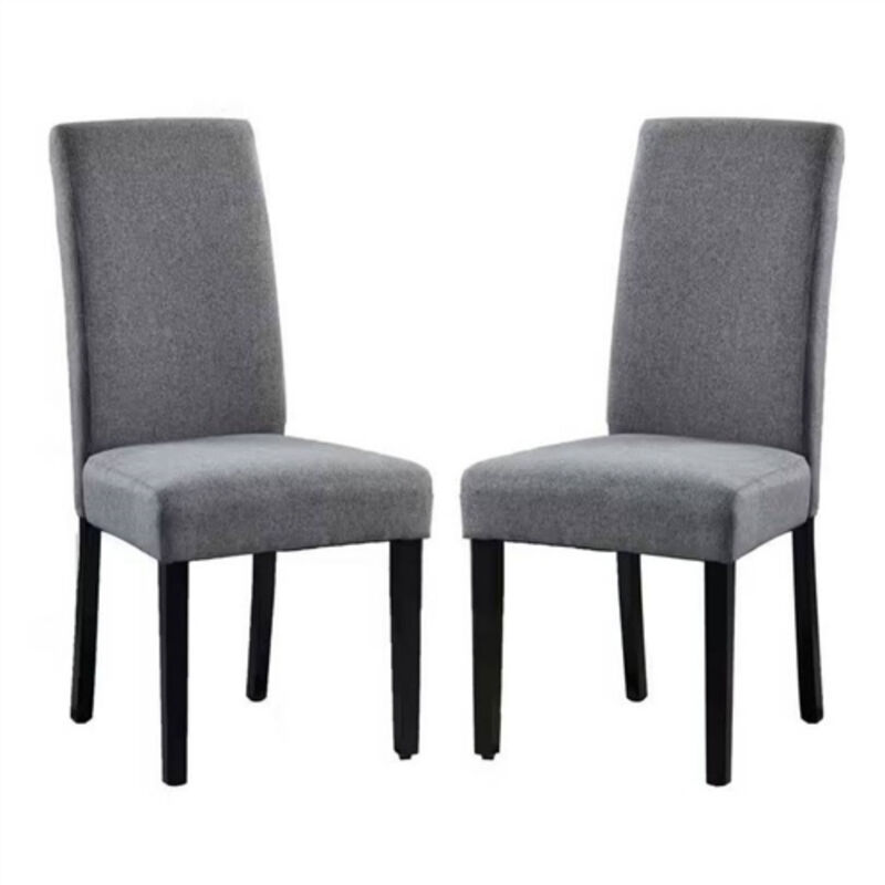 Set of 2 Modern Fabric Upholstered Dining Chair with Wood Legs