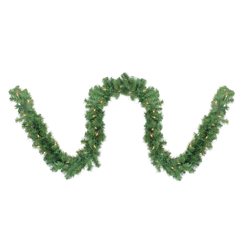 4-Piece Artificial Winter Spruce Christmas Tree  Wreath and Garland Set 6.5' - Clear Lights