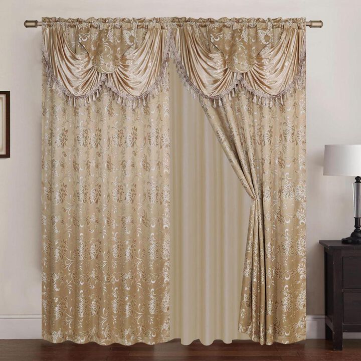 Rt Designers Collection Clayton 2-Piece Double Panel Modern Energy Saving Grommet Curtain Panels - Each Panel 54" X 84" Taupe