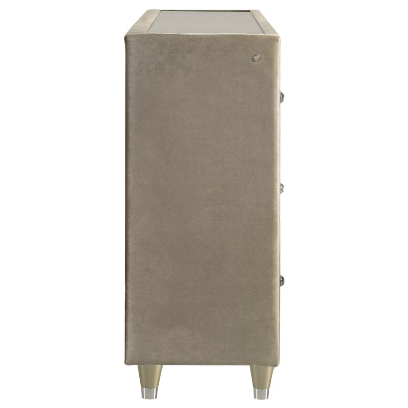 Maren Wide Dresser, 8 Drawers, LED Flame box, Velvet image number 5