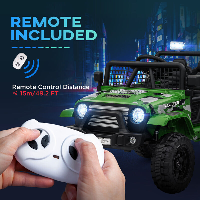 BreeBe 12V Ride on Car, Ride on Truck w/ Remote, 4 Suspension Wheels, 3 MPH Max Speed, Music, Horn & Lights image number 6