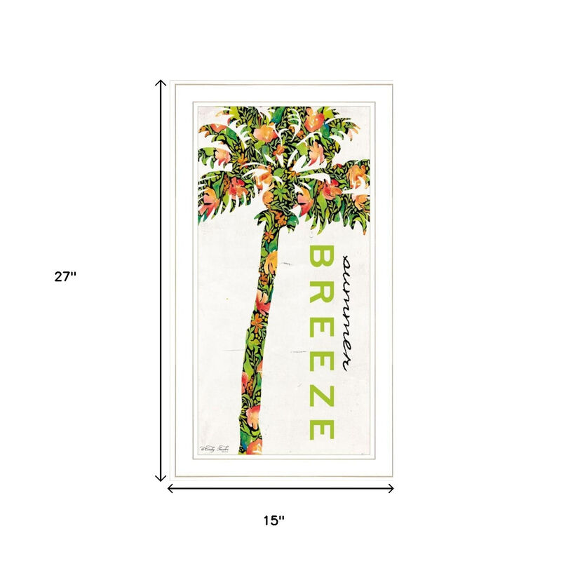 HomeRoots Set Of Two Summer Breeze Funky Palm Trees White Framed Wall Art image number 3