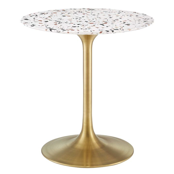 Modway - Lippa 28" Round Terrazzo Dining Table Gold White