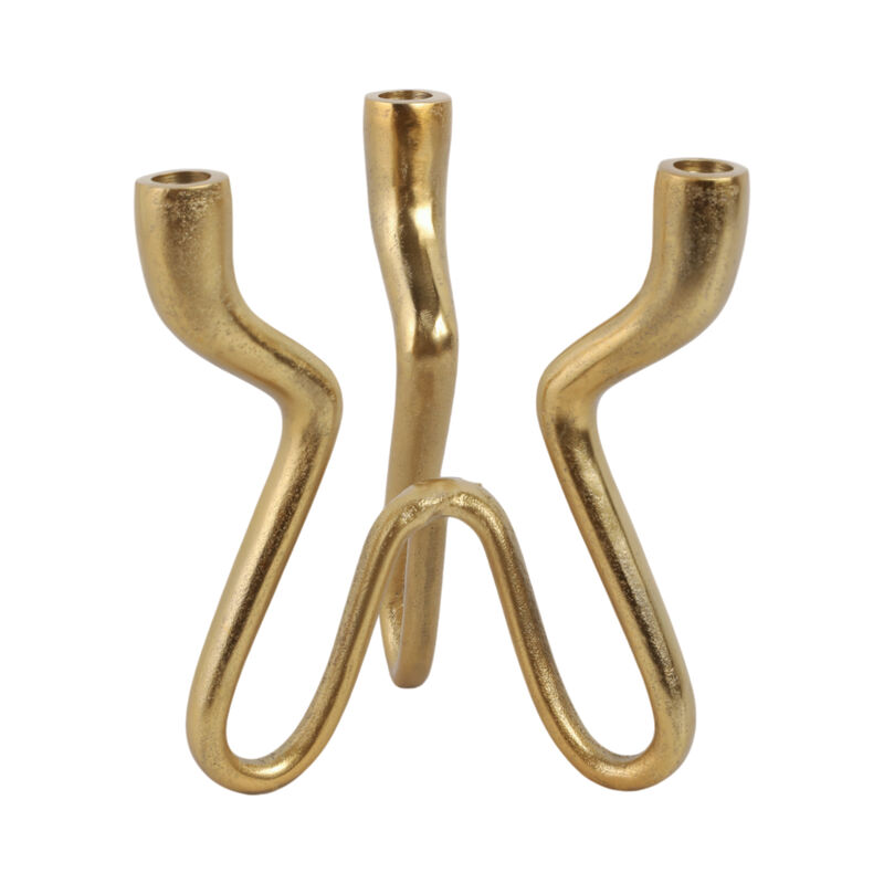 10x9" Loopy 3-taper Holder, Gold image number 0